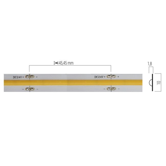 Striscia Led COB XSOLIS Arelux 14W/MT 24V IP20 10mm 4000K 5MT CRI 90