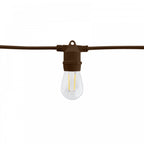 Kit Catenaria di Luci Lineare 11 Metri Completa con 14 Lampadine E27 Marrone
