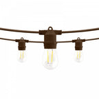 Kit Catenaria di Luci Lineare 11 Metri Completa con 14 Lampadine E27 Marrone