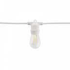 Kit Catenaria di Luci Lineare 11 Metri Completa con 14 Lampadine E27 Bianca