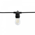 Kit Catenaria di Luci Lineare 11 Metri Completa con 14 Lampadine E27 Nera