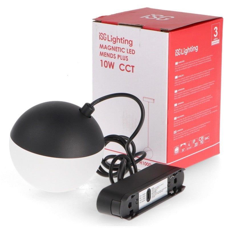 Faretto LED Slim Series Sospensione 10W CCT Per Binario Magnetico Nero 42V