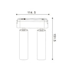 Faretto Doppio LED Slim Series 14W CCT Per Binario Magnetico Nero 42V