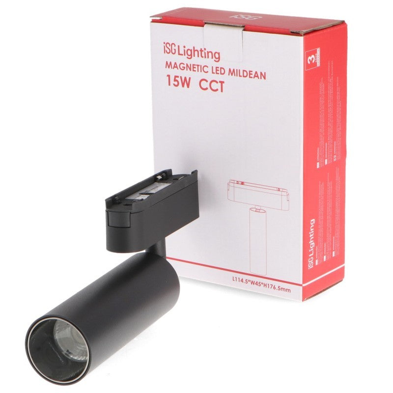 Faretto LED Slim Series 15W CCT Per Binario Magnetico Nero 42V