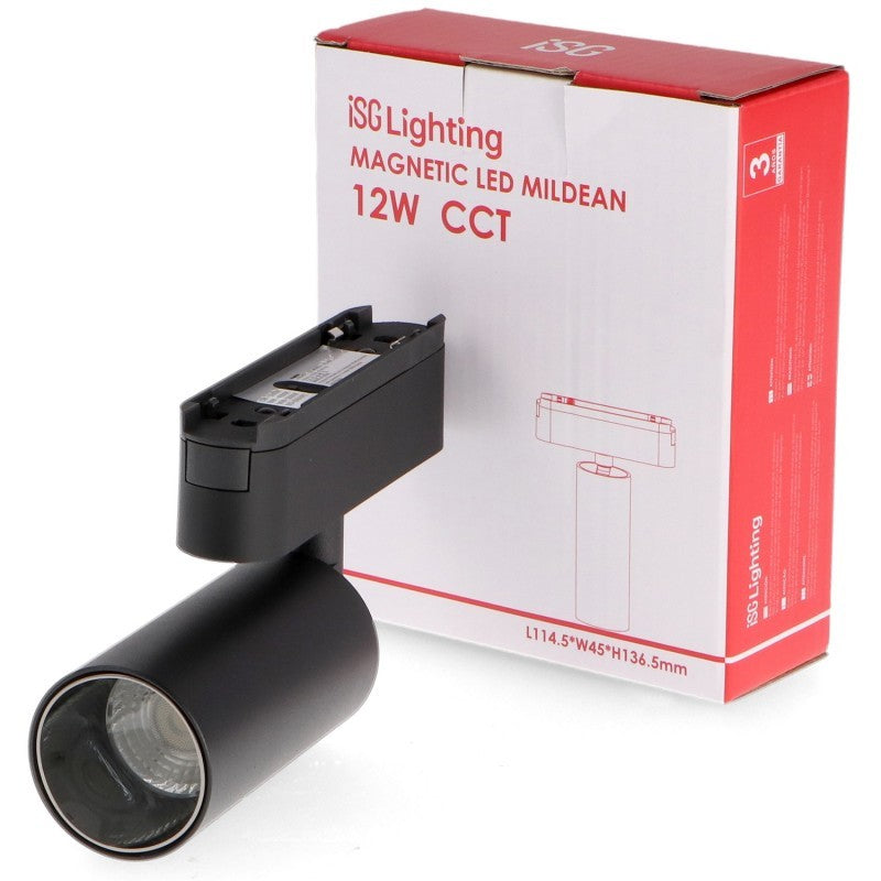 Faretto LED Slim Series 12W CCT Per Binario Magnetico Nero 42V