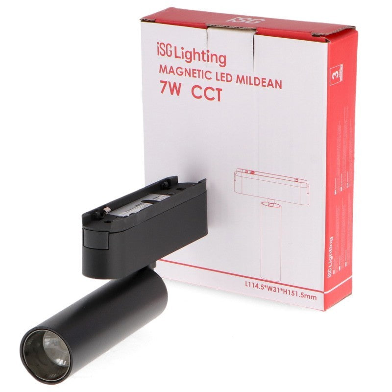 Faretto LED Slim Series 7W CCT Per Binario Magnetico Nero 42V