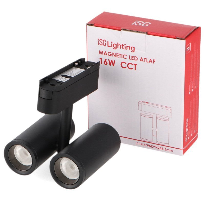 Faretto LED Atlaf Slim Series 16W CCT Per Binario Magnetico Nero 42V