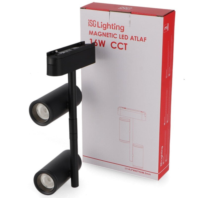 Faretto LED Atlaf Slim Series 16W CCT Per Binario Magnetico Nero 42V