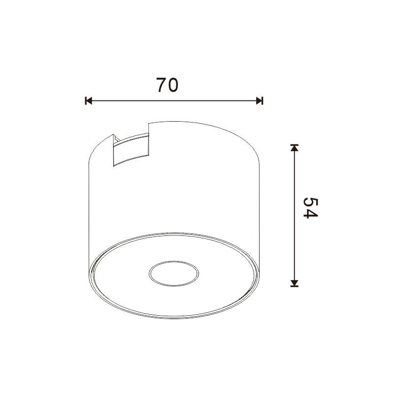 Faretto LED Bise Slim Series 8W CCT Per Binario Magnetico Nero 42V