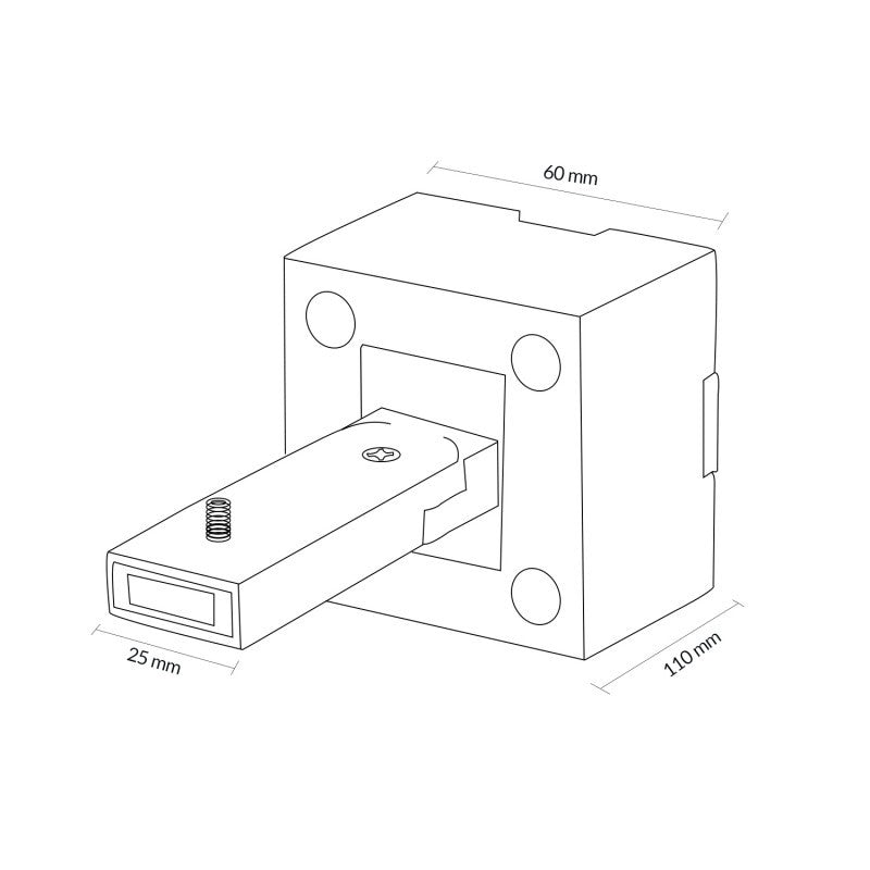 Supporto A Parete Bianco/Nero Per Binario Led Magnetico 2 Metri Serie Slim 42V