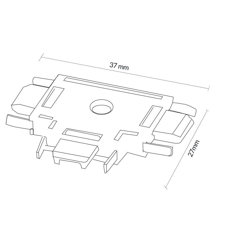 Raccordo a T Orizzontale Bianco/Nero Per Binario Magnetico Serie Slim 42V