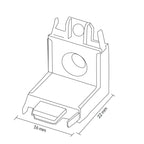 Raccordo a L Verticale Bianco/Nero Per Binario Magnetico Serie Slim 42V