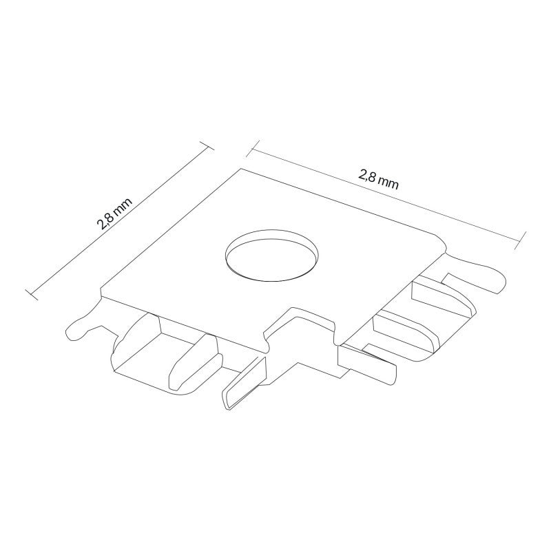Raccordo a L Orizzontale Bianco/Nero Per Binario Magnetico Serie Slim 42V