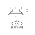 Ghiera Faretto Da Incasso Bianca IP65 Per Lampade GU10 GU5.3 Bot Lighting