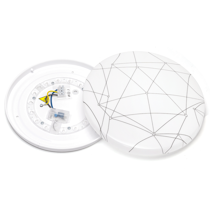 Plafoniera Led da Soffitto 12W 1300lm Luce 3000 o 6000K Paralume Decorato