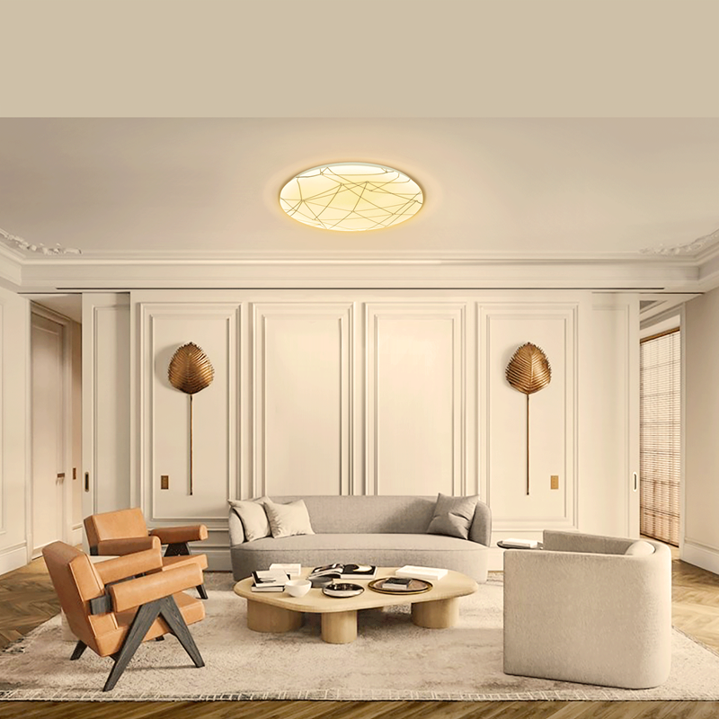 Plafoniera Led da Soffitto 36W 4000lm Luce 3000 o 6000K Paralume Decorato