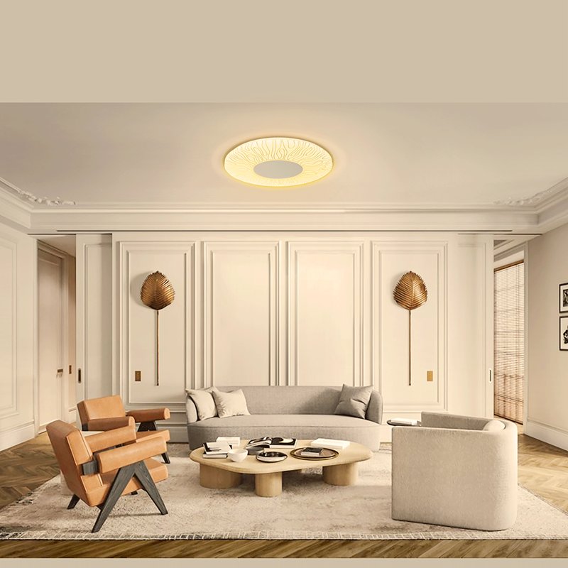 Plafoniera Led da Soffitto 36W 4000lm Luce 3000 o 6000K Paralume Decorato