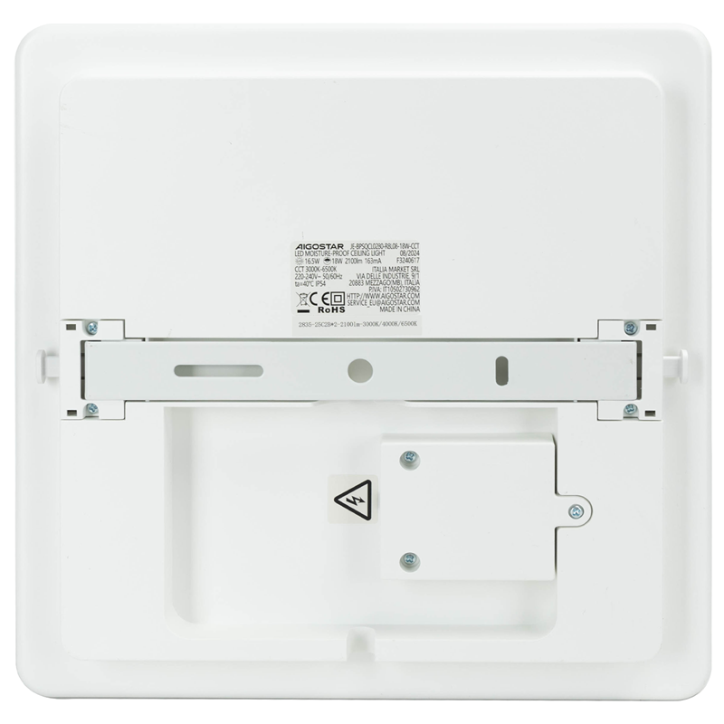 Plafoniera LED Quadrata Stagna IP54 CCT 18W con Telecomando
