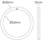 Circolina LED T9 24W 2700LM CCT 3000/4000/6500K Ø400mm Fissaggio Magnetico