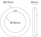 Circolina LED T9 14W 1600LM CCT 3000/4000/6500K Ø215mm Fissaggio Magnetico