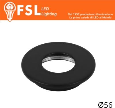 Cover Piatta per Punto Luce LED – Ø56 – Nero