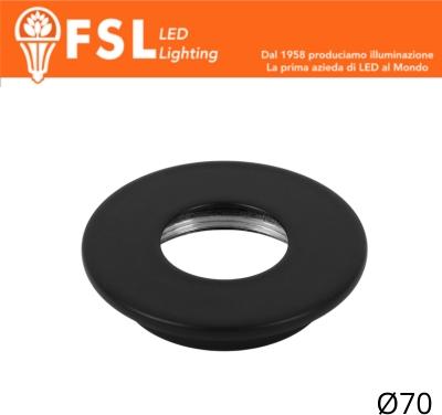 Cover Piatta per Punto Luce LED– Ø70 – Nero