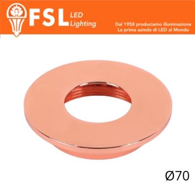 Cover Piatta per Punto Luce LED – Ø70 – Oro Rosa