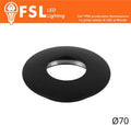 Cover Curva per Punto Luce LED – Ø70 – Nero