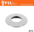 Cover Curva per Punto Luce LED – Ø70 – Cromo