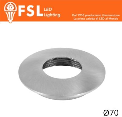 Cover Curva per Punto Luce LED – Ø70 – Nichel Satinato