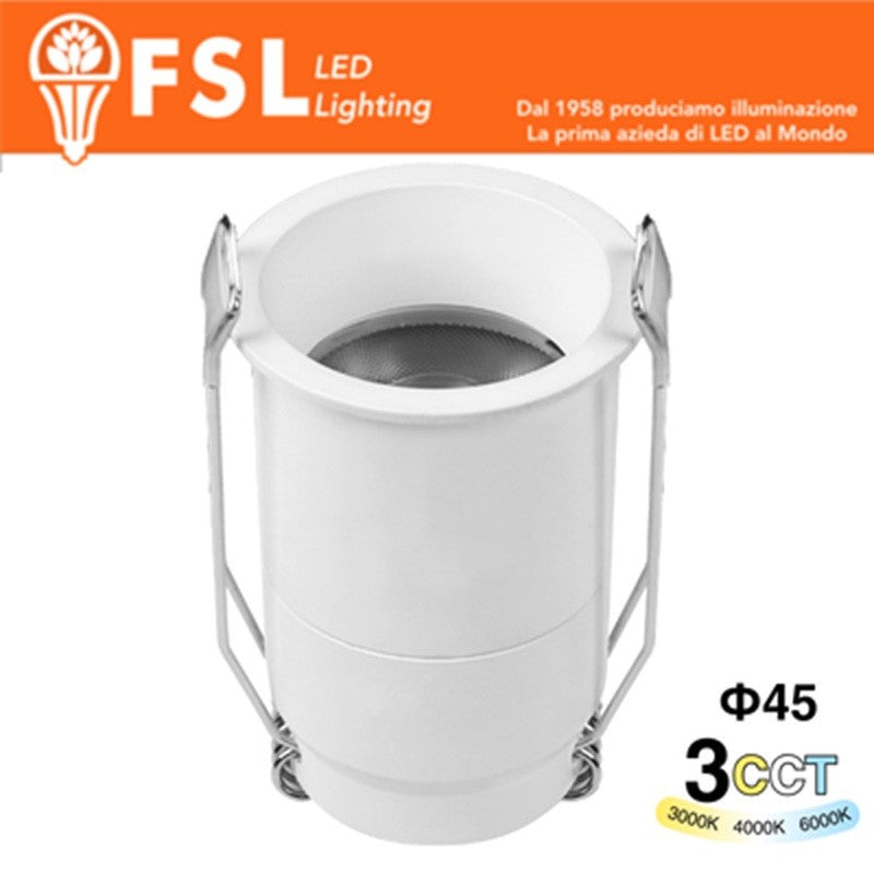 Punto Luce LED Minispotlight da Incasso 5W Selettore CCT 45*67mm IP20