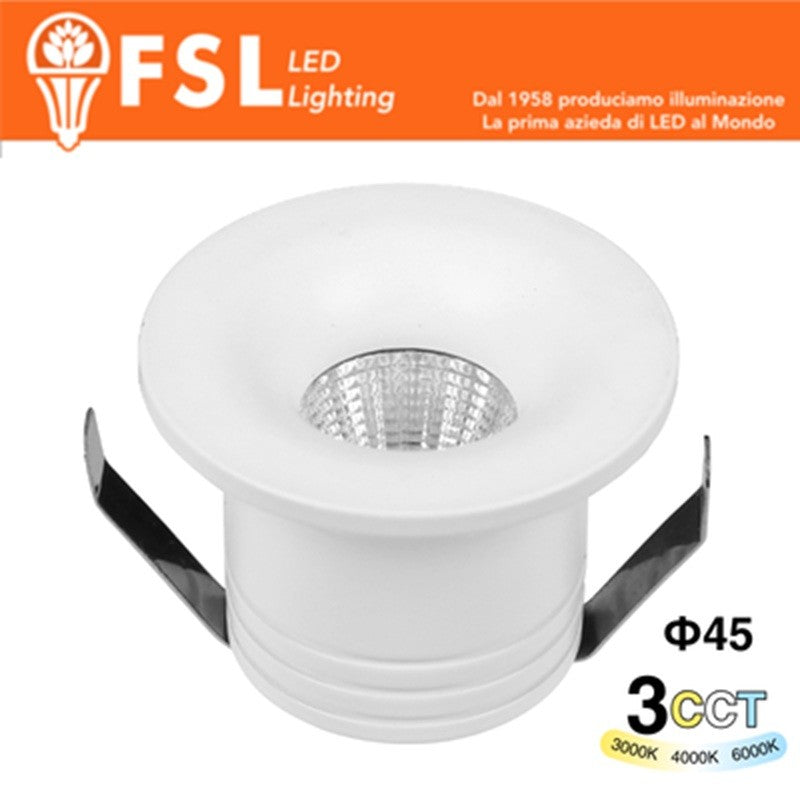 Punto luce LED Spotlight da Incasso 4W Selettore CCT 45*36mm IP20
