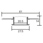 Kit 10 Barre Profilo da incasso 2 Metri per Cartongesso in Alluminio XL Doppia Striscia LED