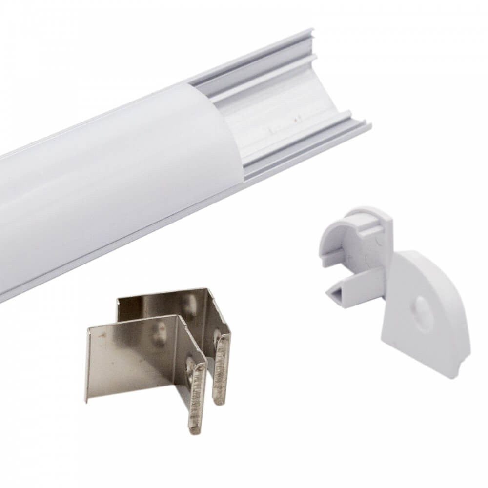 Kit 20 Barre Profilo in Alluminio 2 Metri Angolare per Striscia Led Kit Completo