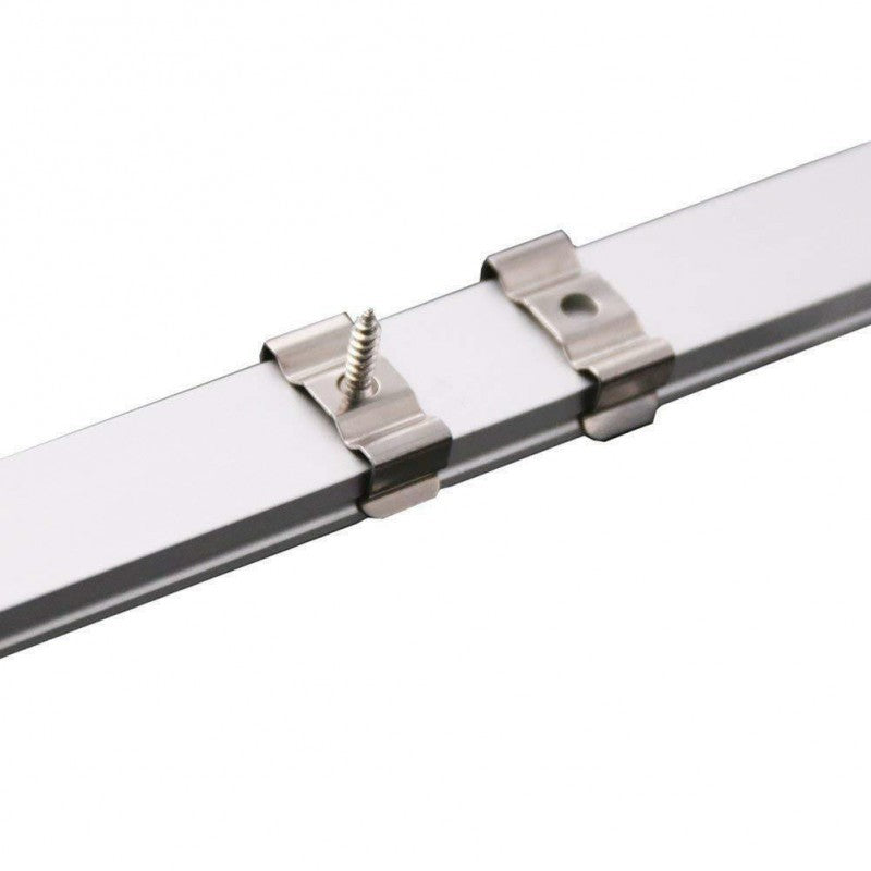 Kit 10 Barre Profilo Piatto in Alluminio per Striscia Led Anodizzato 2 Metri