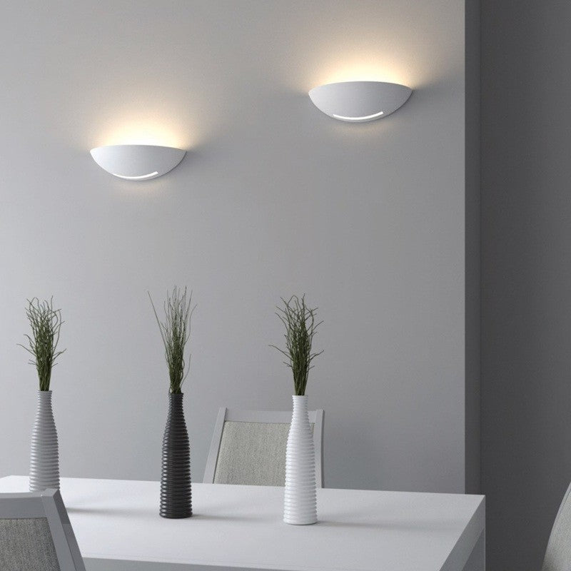 Applique in Gesso CONCA Biemissione Per Lampadina R7S
