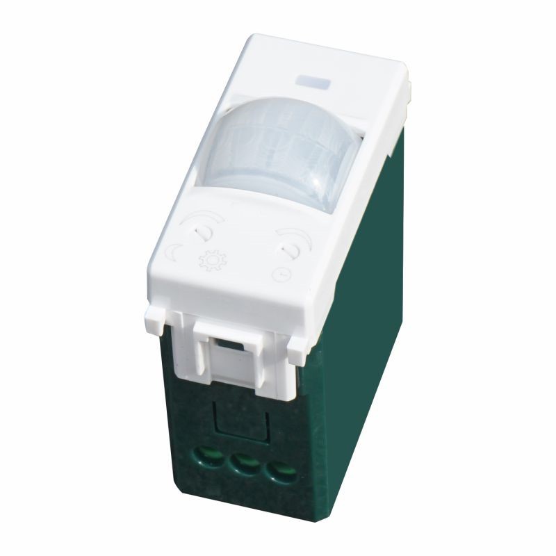 Sensore di Movimento 1 Modulo Bianco Con Regolazione TEMPO/LUX Compatibile con Vimar Plana