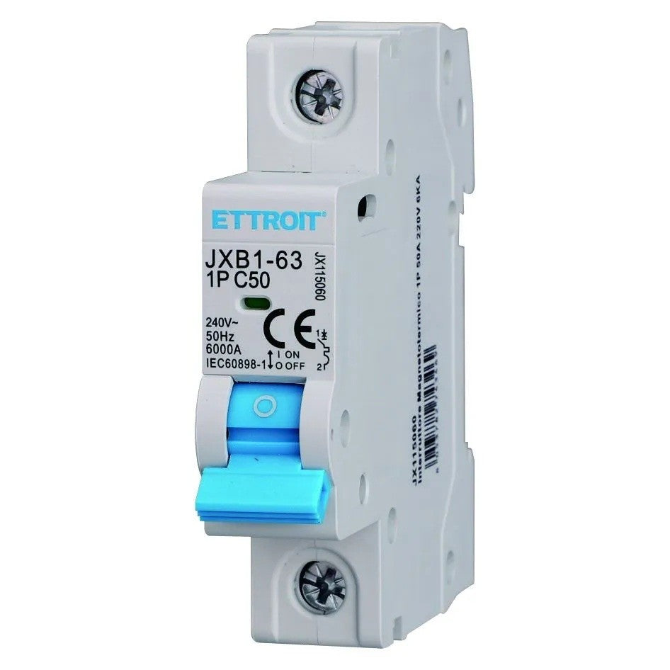 Ettroit Interruttore Magnetotermico 1P 50A 220V 6KA JX115060