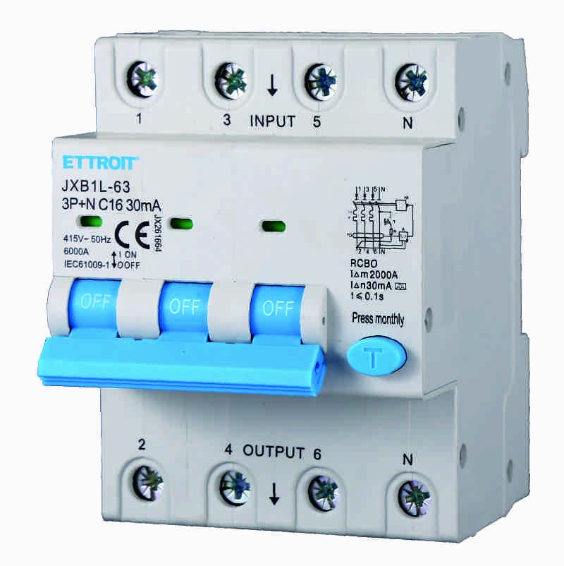 Ettroit Magnetotermico Differenziale 3P+N 16A 30mA 380V-6KA CLASSE A JX261664