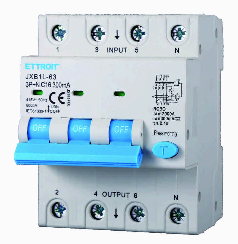 Ettroit Magnetotermico Differenziale 3P+N 16A 300mA 380V-6KA CLASSE A JX261668