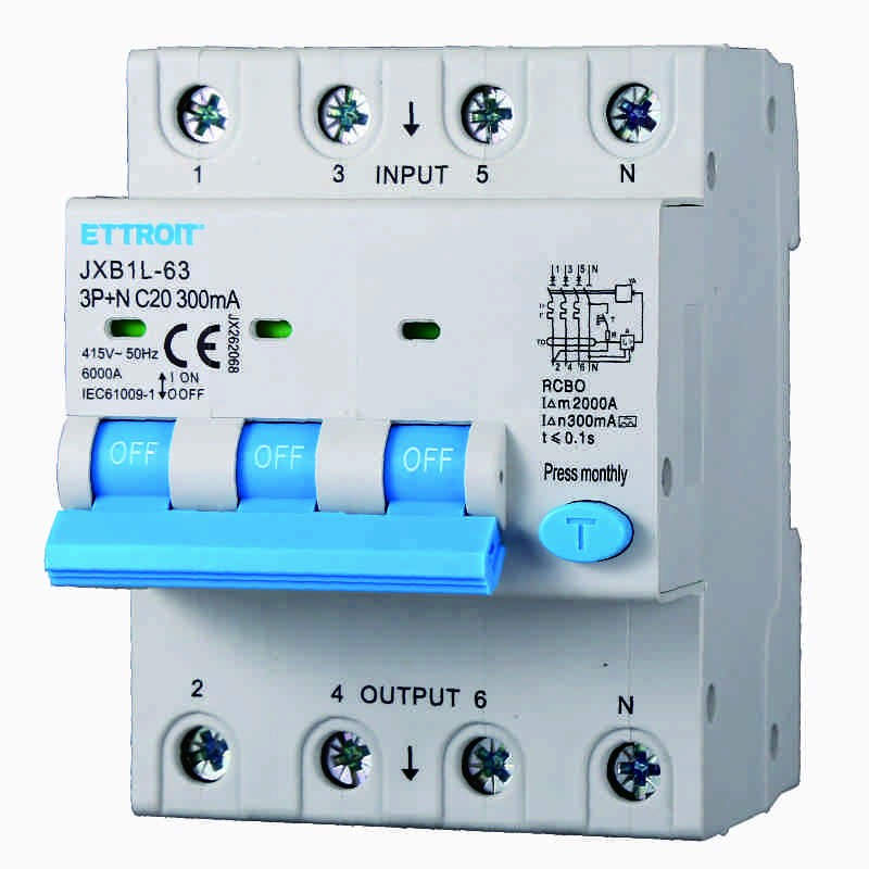 Ettroit Magnetotermico Differenziale 3P+N 20A 300mA 380V-6KA CLASSE A JX262068