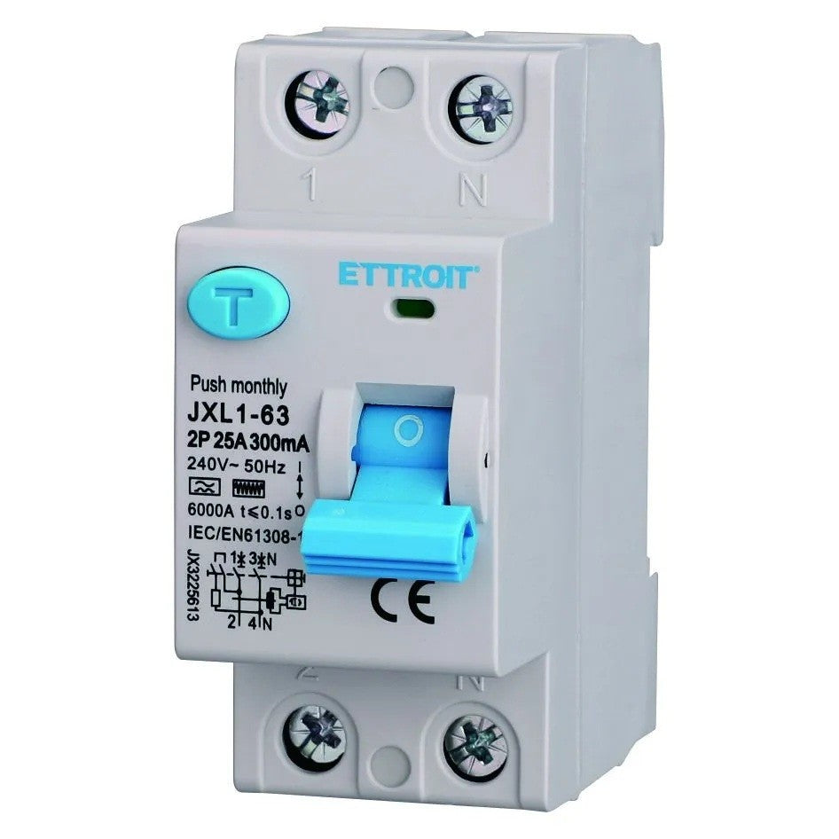 Ettroit Interruttore Differenziale Puro CURVA F 2P 25A 300mA 220V-6KA JX3225613