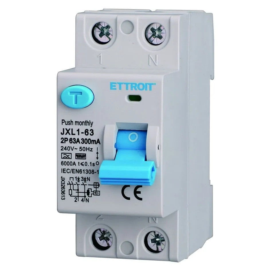 Ettroit Interruttore Differenziale Puro CURVA F 2P 63A 300mA 220V-6KA JX3263613