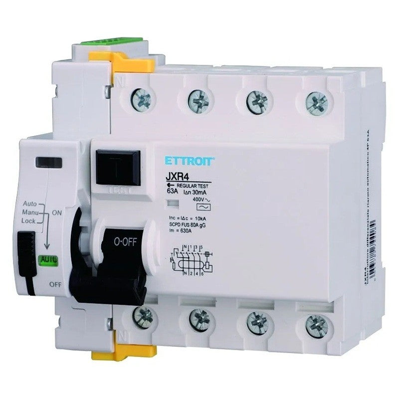 Ettroit Interruttore differenziale riarmo automatico 4P 63A JXR4