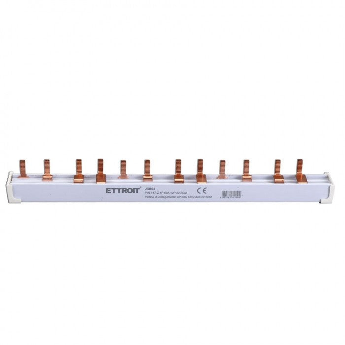 Pettine di Collegamento 4P 63A 12 Moduli 22.5cm Ettroit JXBS4