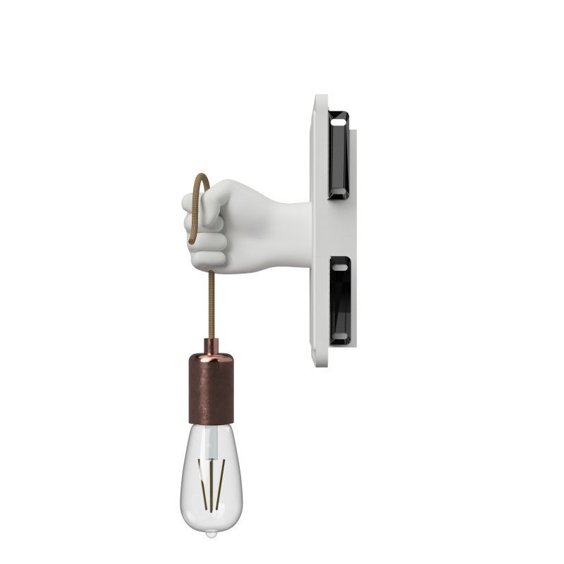 Applique in Gesso a Forma di Mano per Lampadina E27 a Parete