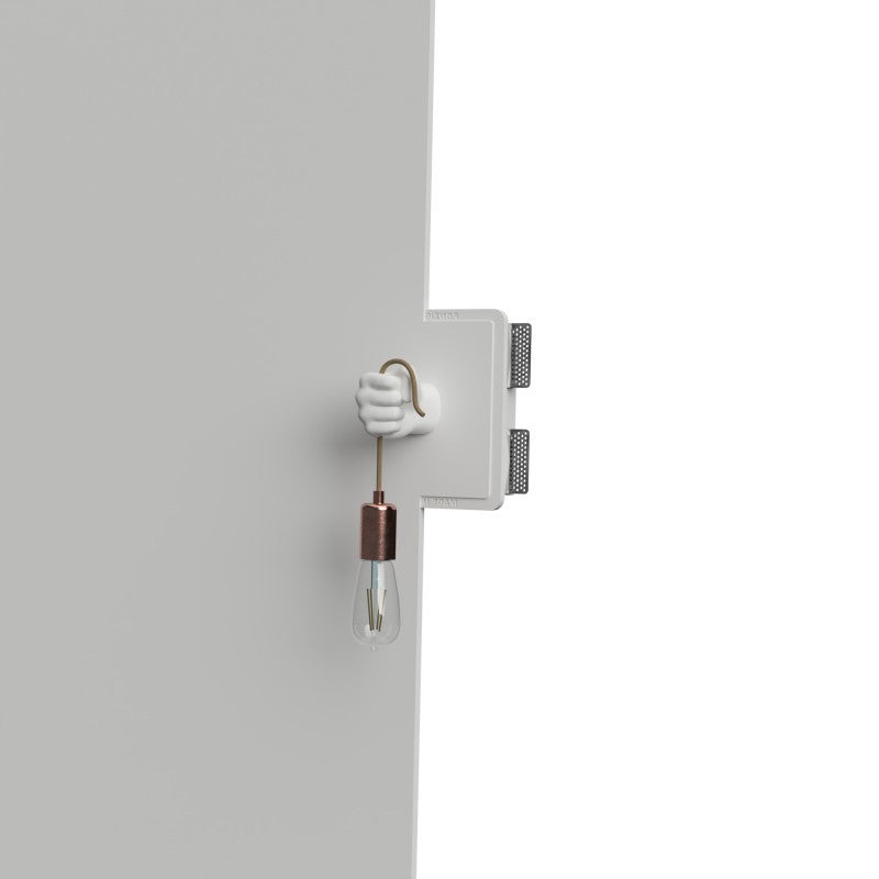 Applique in Gesso a Forma di Mano per Lampadina E27 a Parete