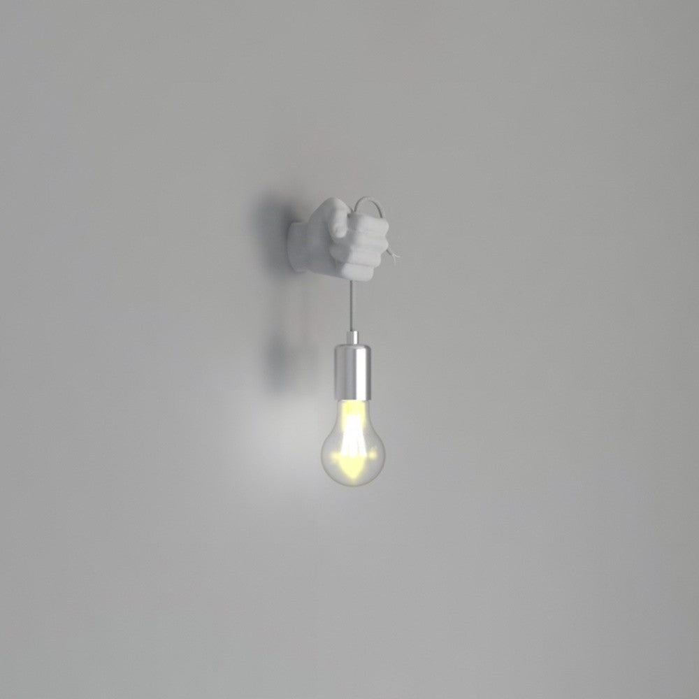 Applique in Gesso a Forma di Mano per Lampadina E27 a Parete