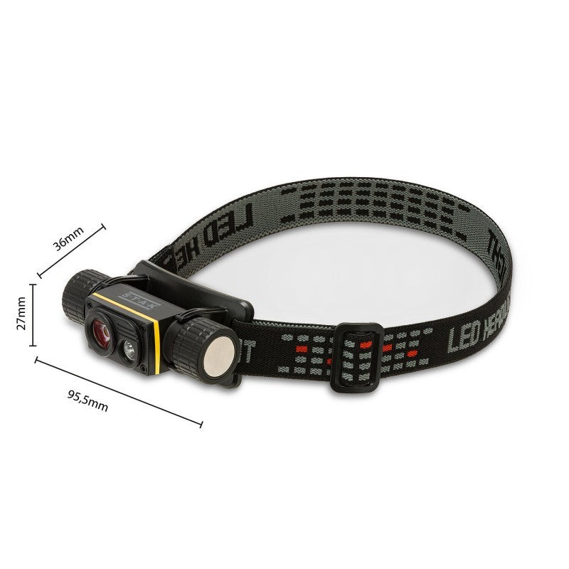 Torcia Lampada Frontale STELIOS Ricaricabile 15W 1500LM Con Luce UV 365nm e Calamita