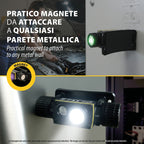 Torcia Lampada Frontale STELIOS Ricaricabile 15W 1500LM Con Luce UV 365nm e Calamita
